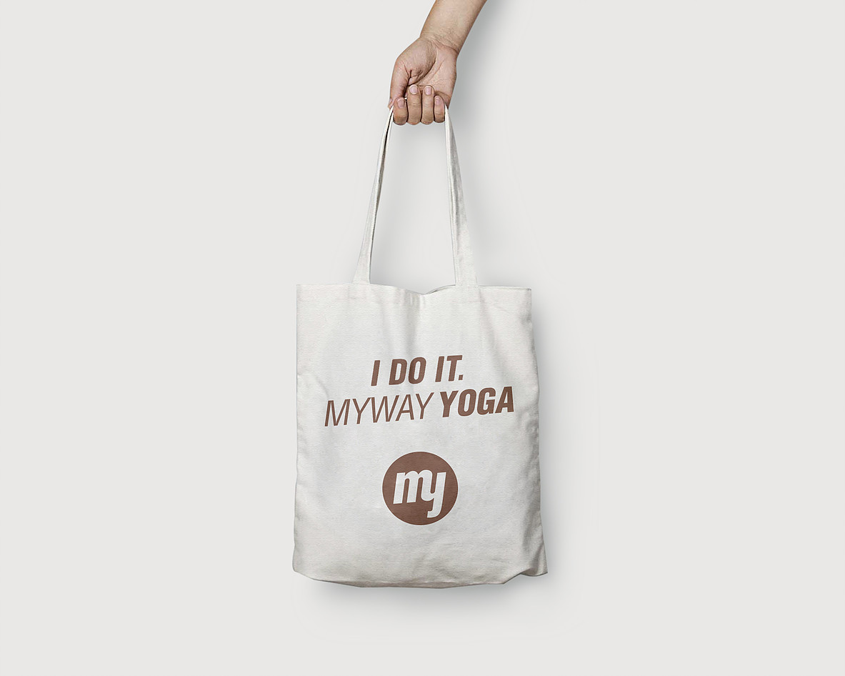 Myway Yoga Design auf Jutebeutel